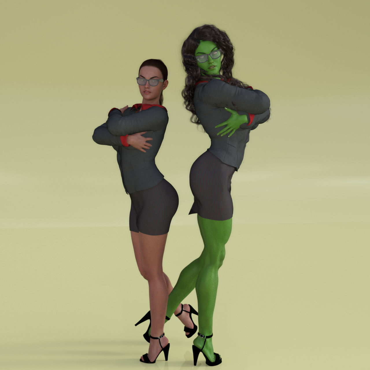 Jennifer And She Hulk Back To Back By Wool74 On Deviantart