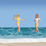Sisters at the beach