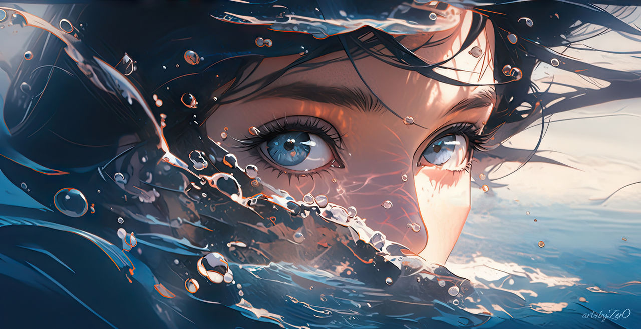 Azure Eyes by artsbyZer0 on DeviantArt