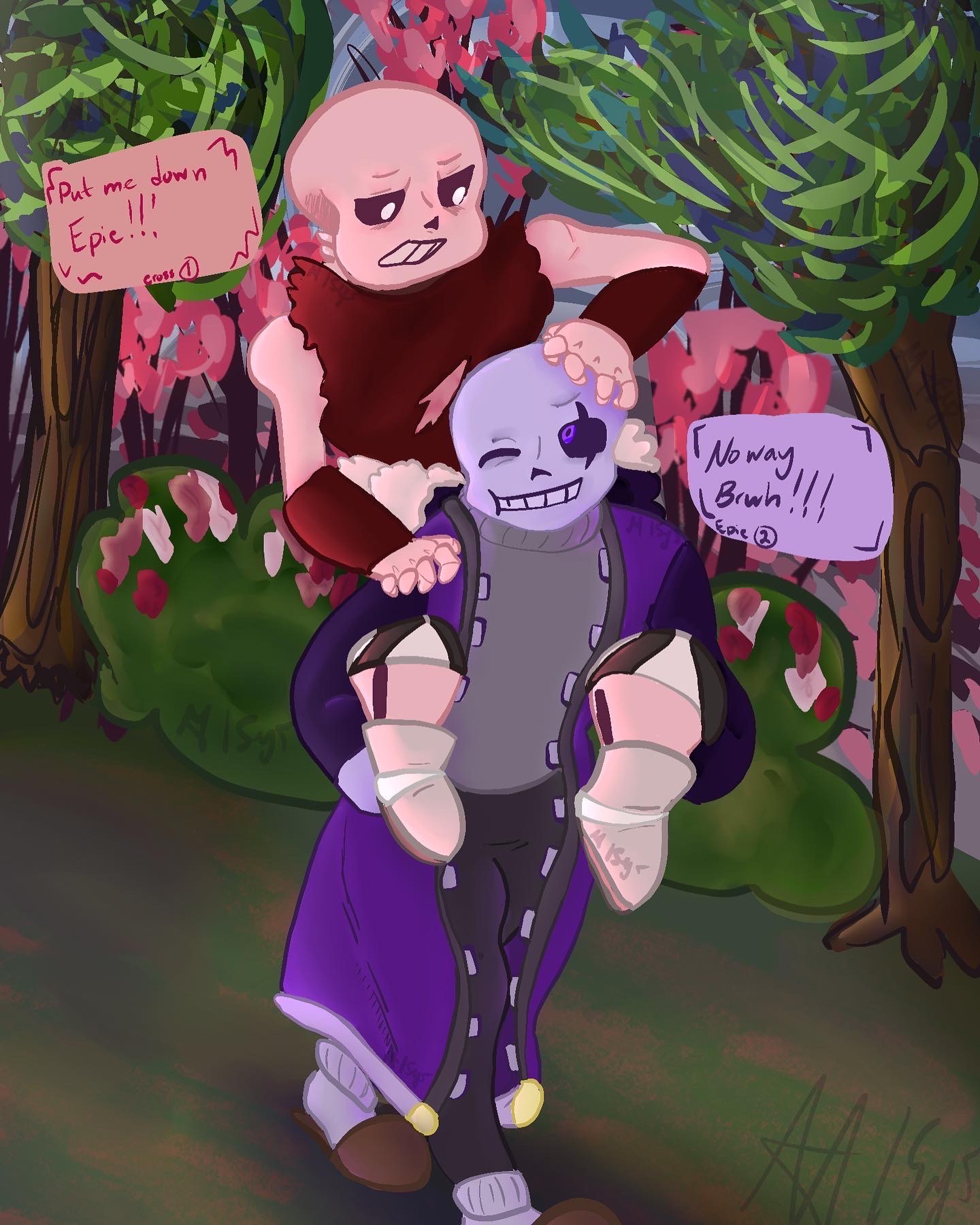 Epic sans and Cross sans by Specimen101 on DeviantArt