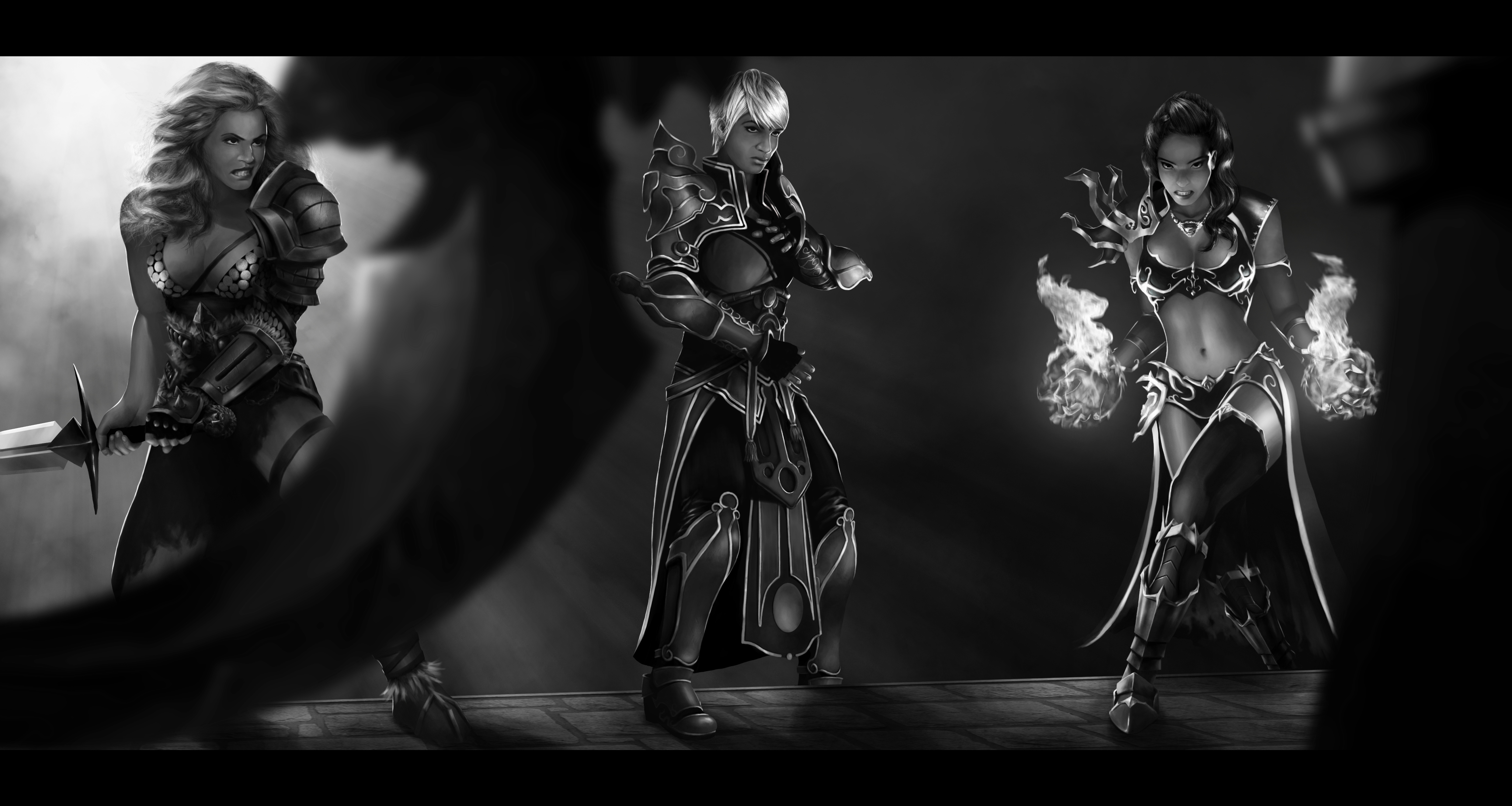 D3 RoS fan art - grayscale