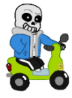 Sans driving Page Doll - Undertale