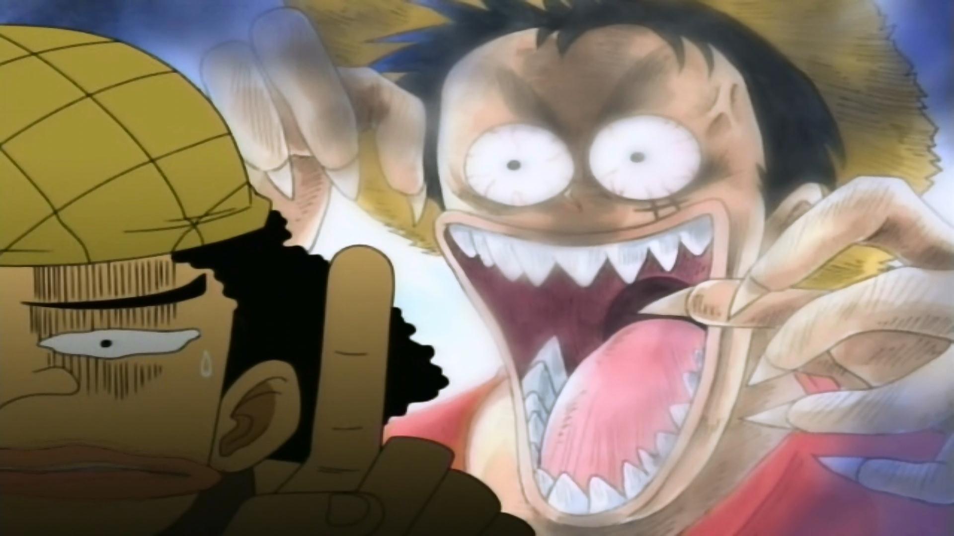 Ussop ment sur le caractere e l apparence de Luffy