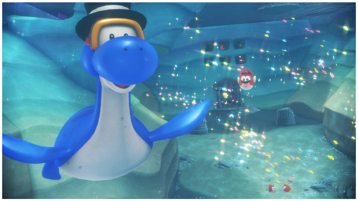 Mario Riding Sea Mario Odyssey Sea World by WitchWandaMaximoff on DeviantArt