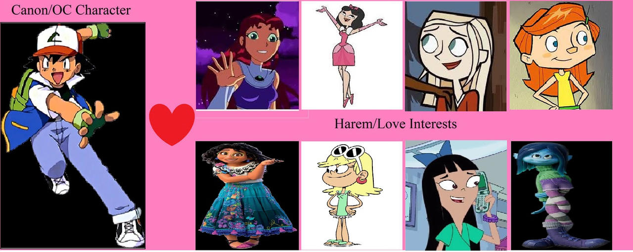 Ash Ketchum's Crossover Harem/Love Interests by YahooSounding on DeviantArt