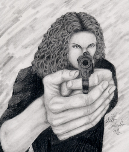 Anita with a gun