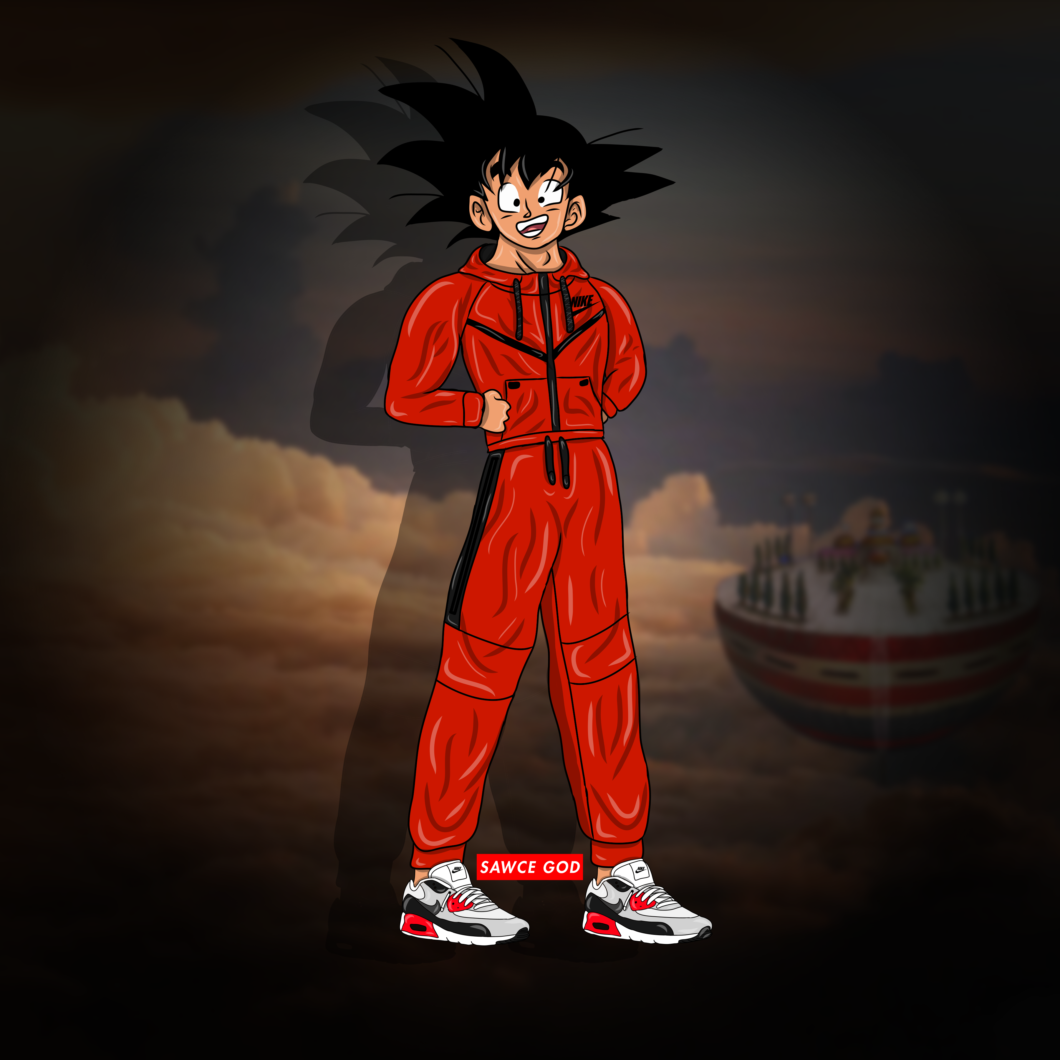 Goku Nike air 90 by fragmentface on