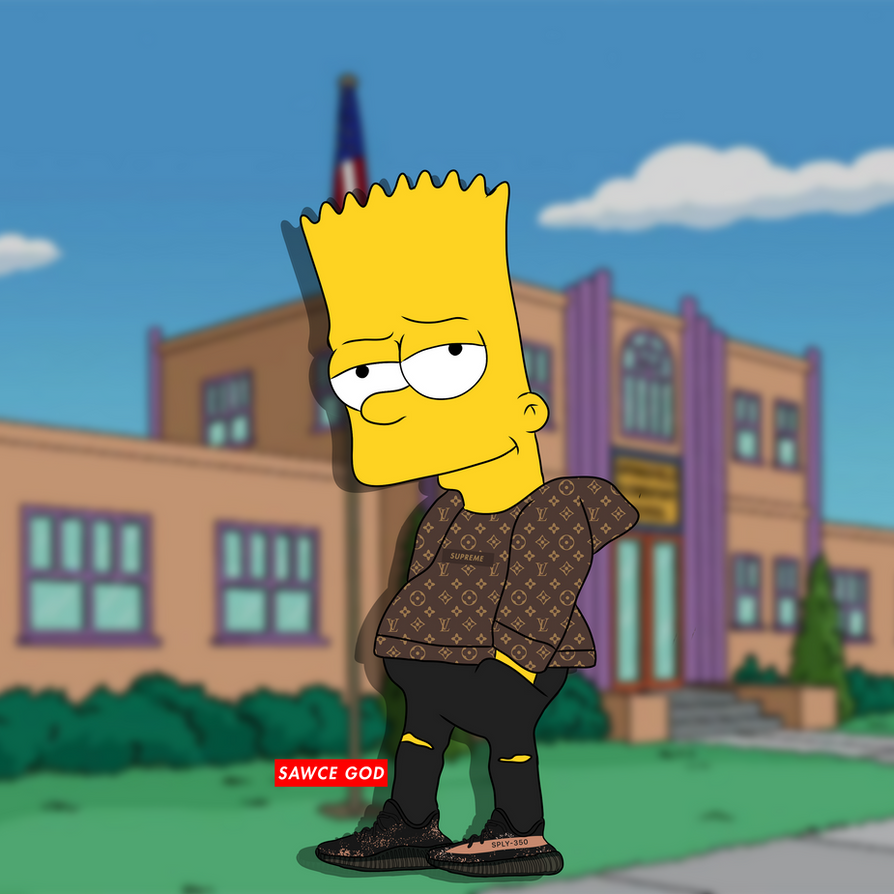 Bart Simpson fly supreme yeezy by fragmentface on DeviantArt