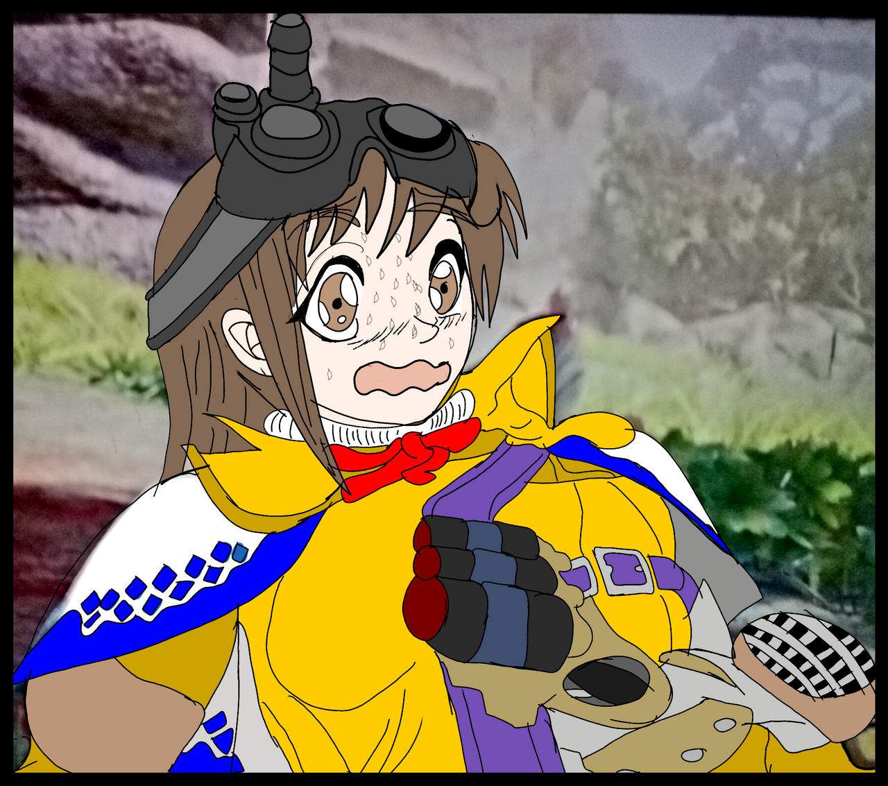 Monster Handler Bell Monster Hunter World. Handler startled by CrossoverGeekDA on DeviantArt