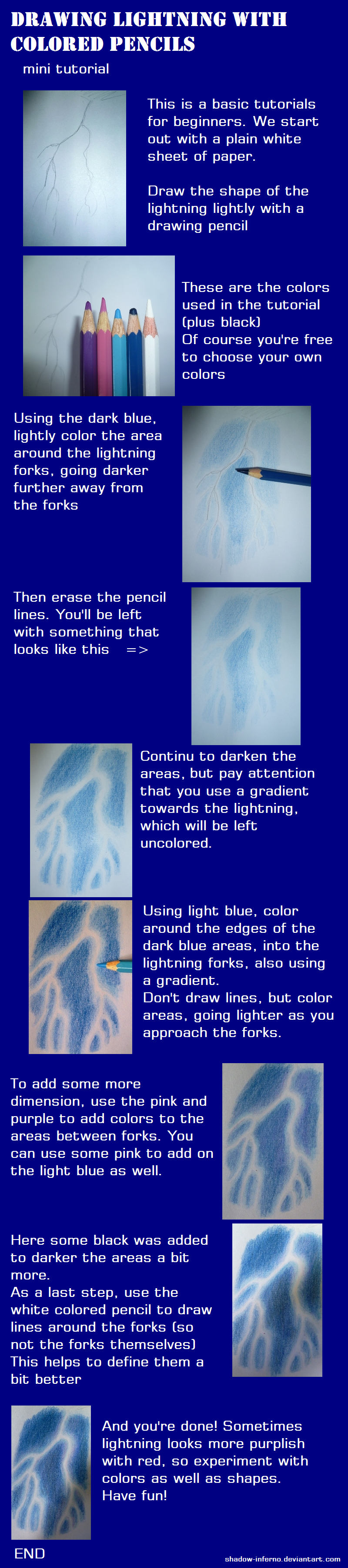 Mini tutorial: Lightning with colored pencils