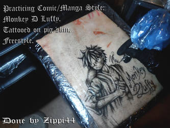 Monkey D Luffy tattooed by zippi44
