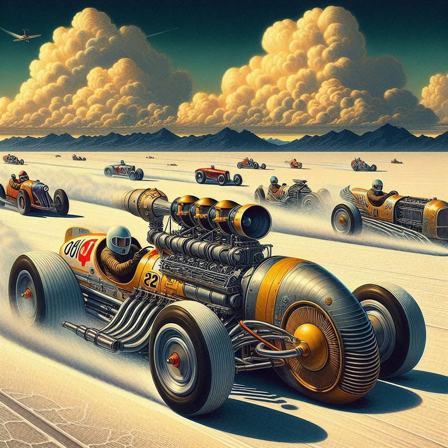 Prototype car race in the Great Salt Lake Desert by TheEleccticRazors ...