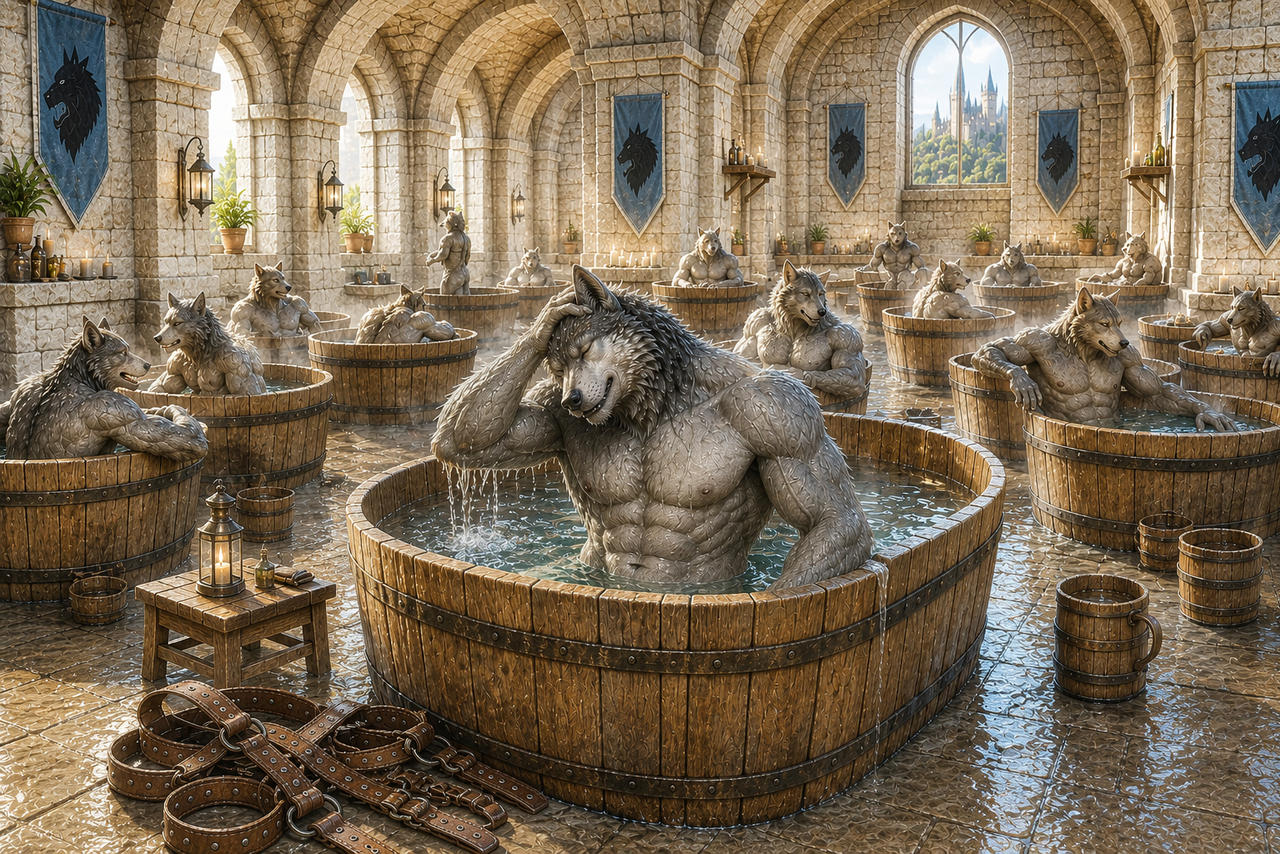 Wolves Bath WaD: Bonus (morning bath of wolves) by pxgcz on DeviantArt
