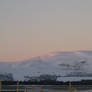 Pink hill + funny coloured sky