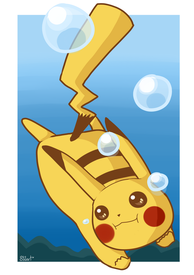 Commission: Diving Pikachu by chimchim892 on DeviantArt