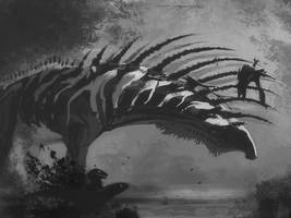 DrawDinovember day 7 Bajadasaurus