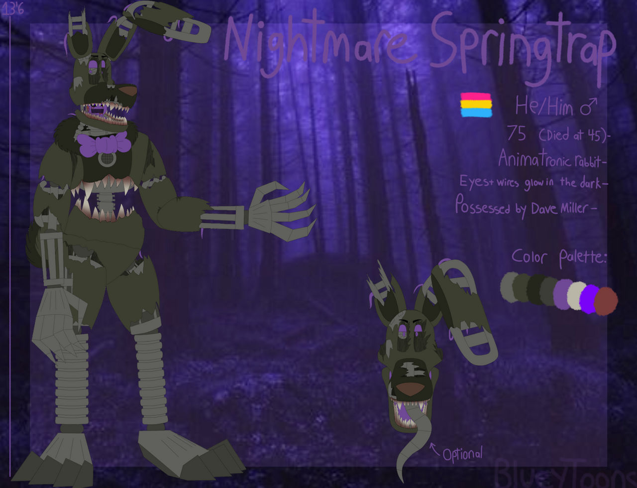 Nightmare Springtrap Ref Sheet 2023 by BlueySkiies on DeviantArt