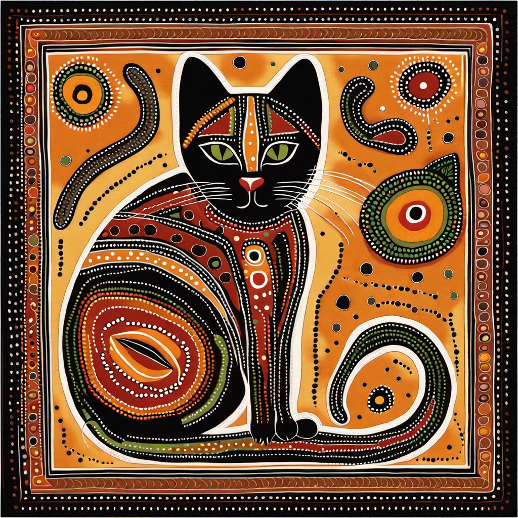 Austrain Cat Australian Aboriginal Art cat by ekeimt on DeviantArt