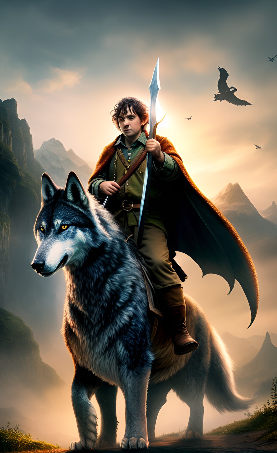 Hobbit Riding Large Wolf by musumek on DeviantArt