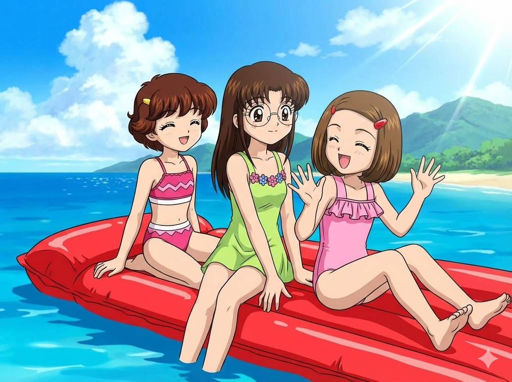 Chibi Raft On an inflatable raft by Dreamrabbit5 on DeviantArt