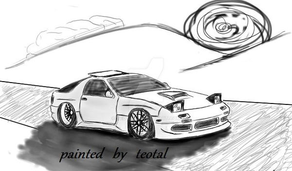 Drag Racing Rx7 Drawing rx7 sketch by teotal on DeviantArt