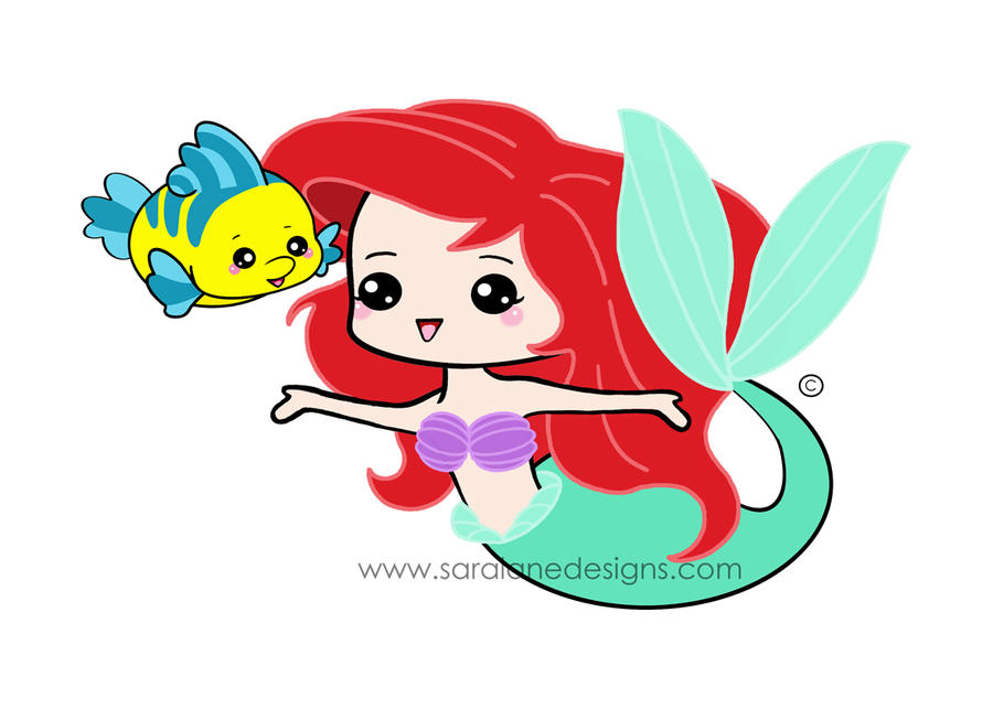 Ariel and Flounder by SaraLaneDesigns on DeviantArt 
