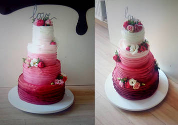 Cake decoration - ribbons and flowers