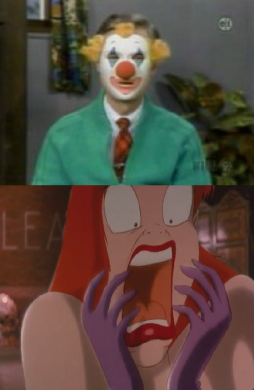 Jessica Rabbit Scared Jessica rabbit Scared Of Fred Rogers clown mask by torrjua11011 on ...