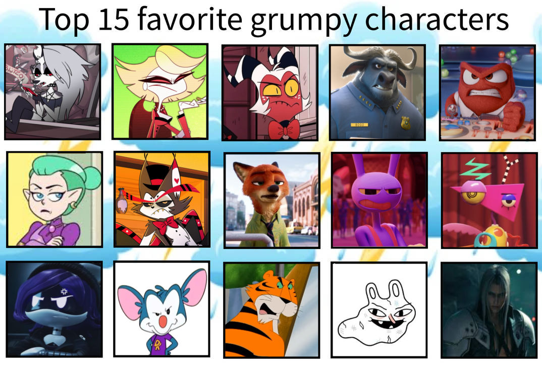 My top 15 grumpy characters by torrjua11011 on DeviantArt