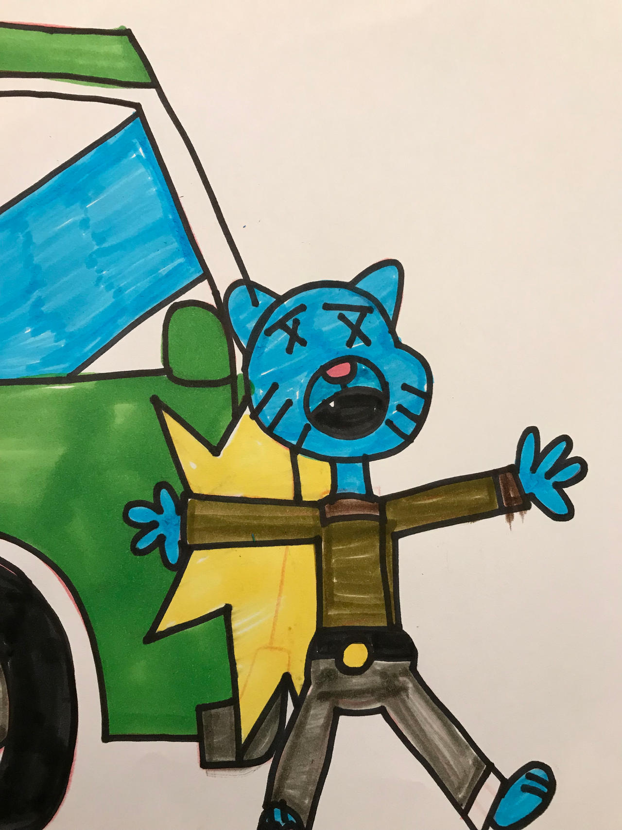 Gumball got ranover by toonguy2000 on DeviantArt