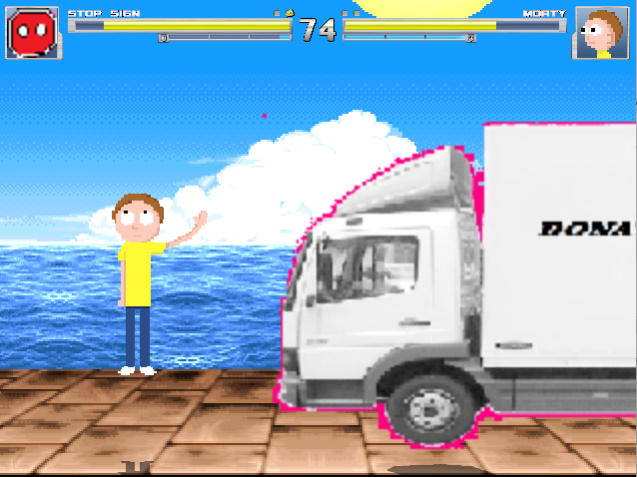 mugen morty is getting ran over.. by toonguy2000 on DeviantArt