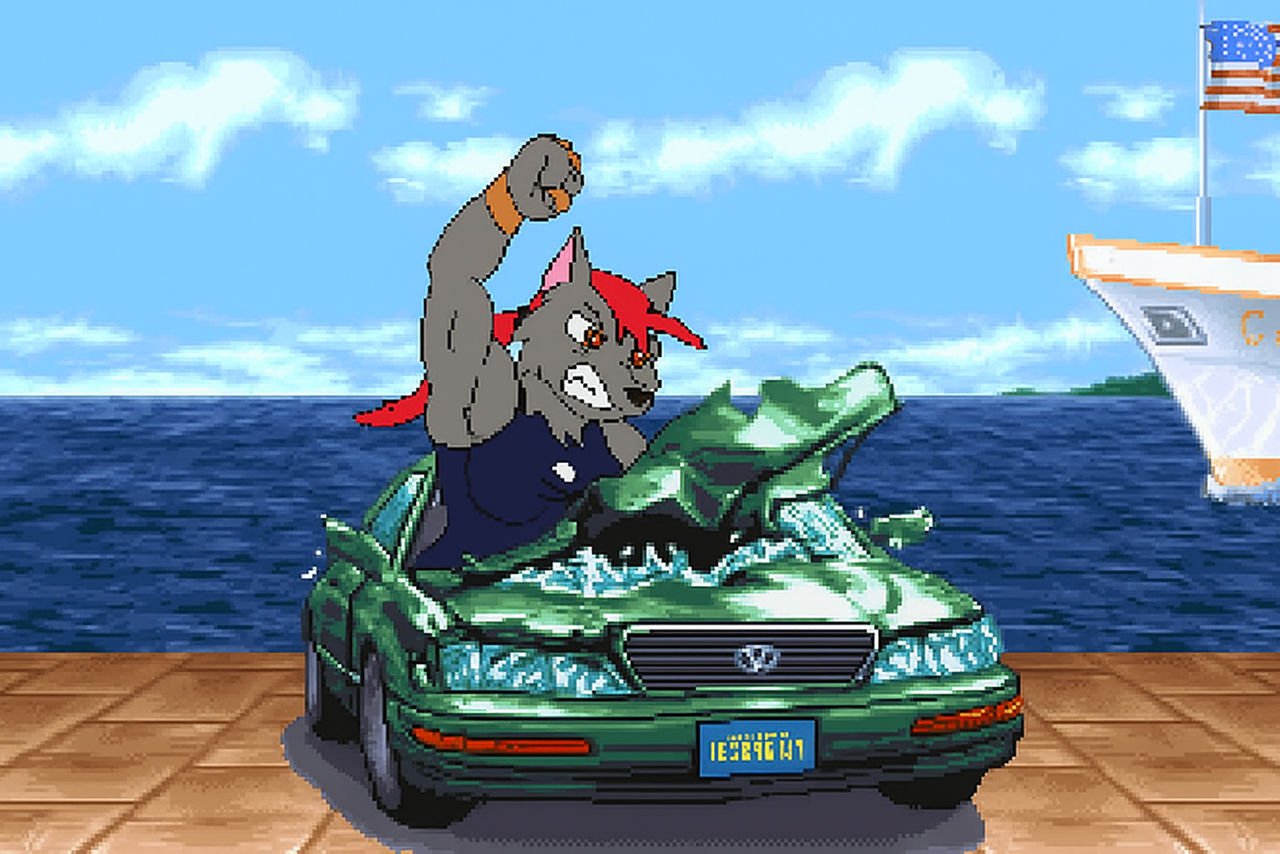 a wolfgirl destroying a car by toonguy2000 on DeviantArt