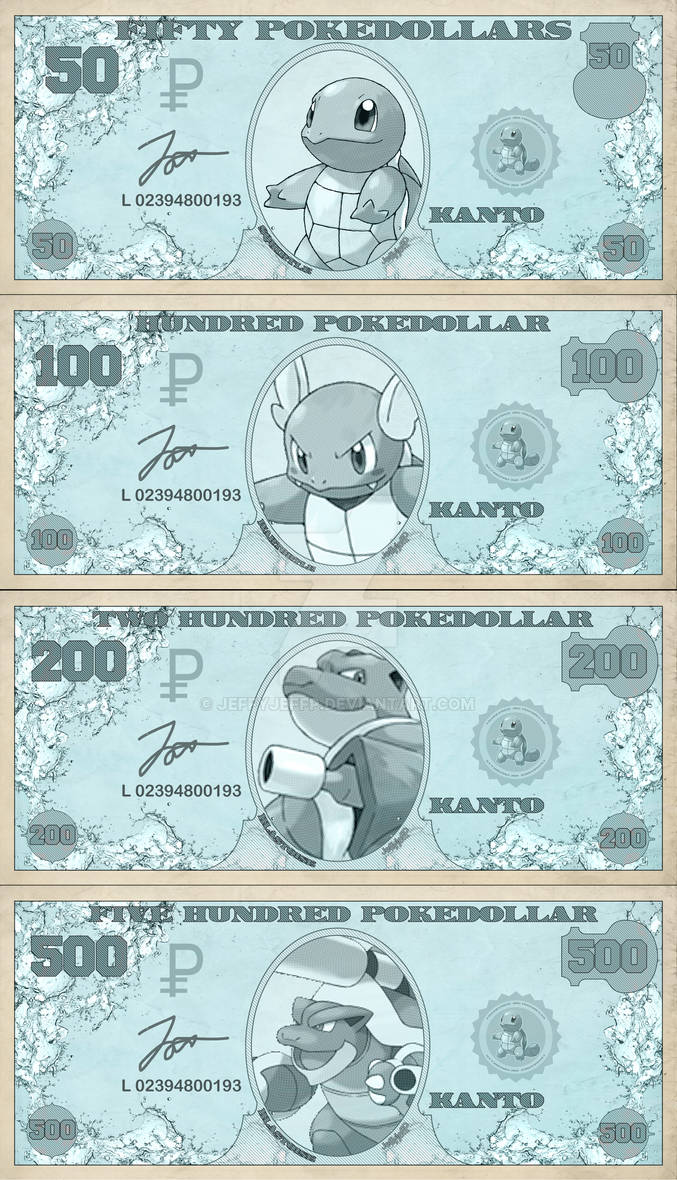 Kanto Squirtle Pokedollar set by Jeffyjeffp on DeviantArt