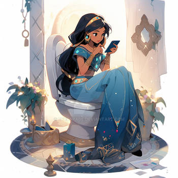 Princess jasmine texting jaffar 