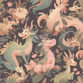 Dragon seamless pattern