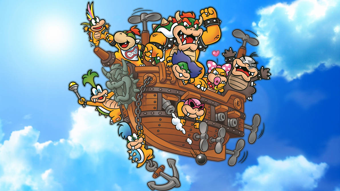 Koopalings, Bowser, Bowser Jr Airship 4K Wallpaper by Bobby-sama on ...