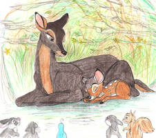 Bambi with his Mother