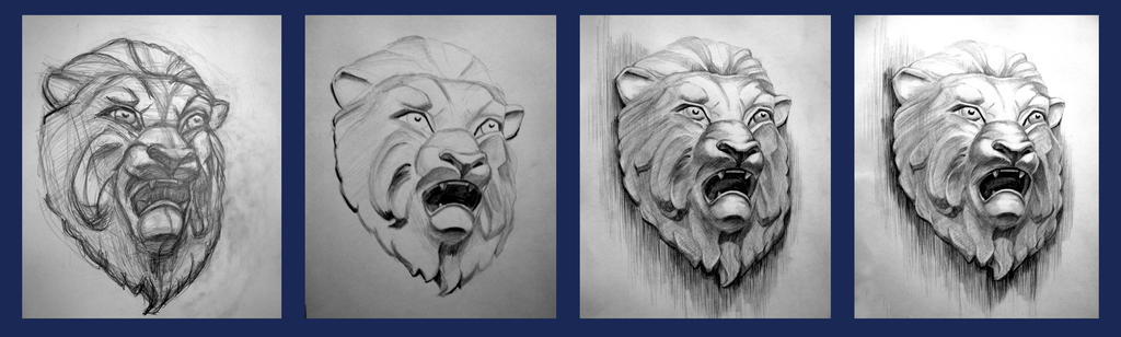 Lion mask in progress