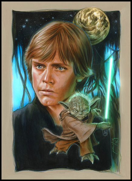 Luke and Yoda on Dagobah