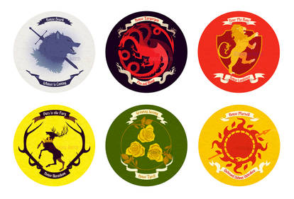 Game of Thrones House Buttons