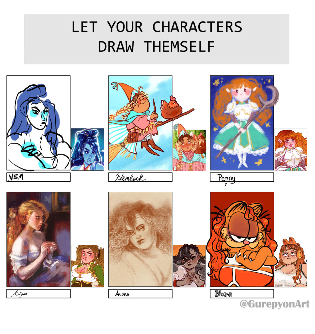 let your characters draw themselves OC meme by mayakern on DeviantArt