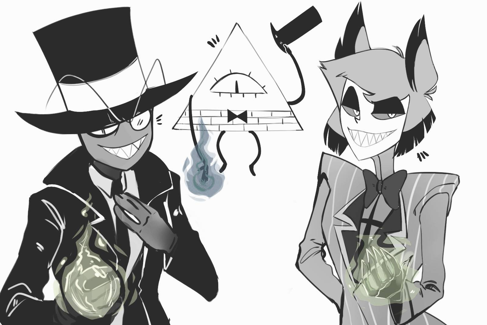 Blackhat, Bill Cipher And Alastor by AfterCrayungSing on DeviantArt