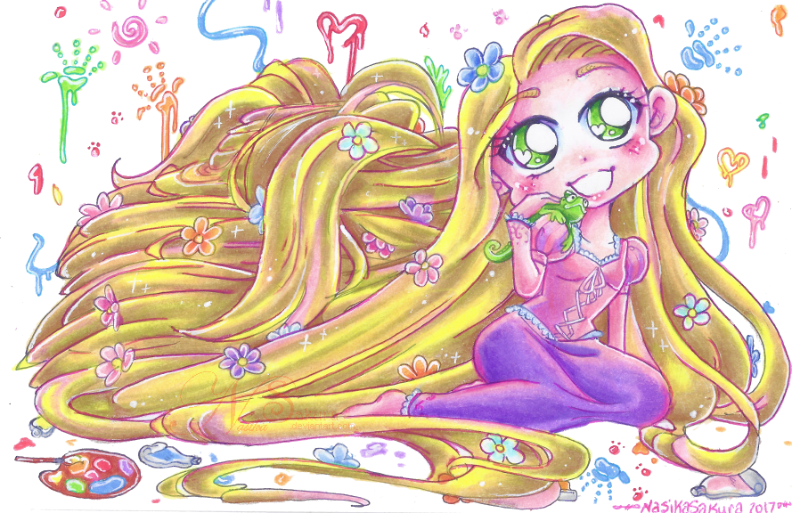 Disney Rapunzel chibi by NasikaSakura