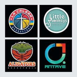 Circular logos.