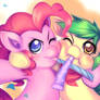 Commission: Green Cracker and PinkiePie