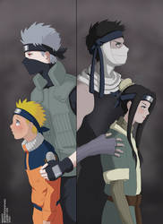 Kakashi and Naruto vs Zabuza and Haku