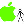 Dude gets eaten by apple logo