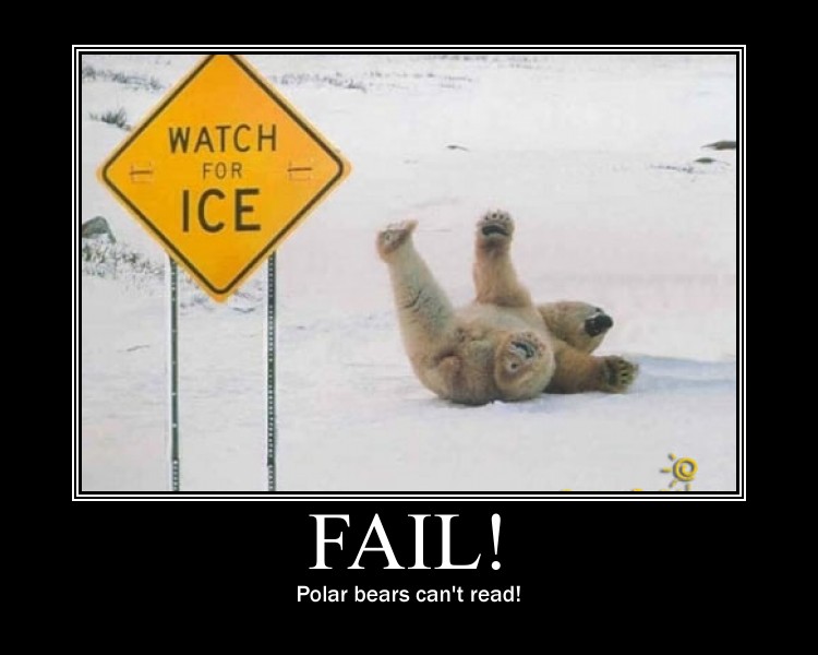 Polar bears can't read