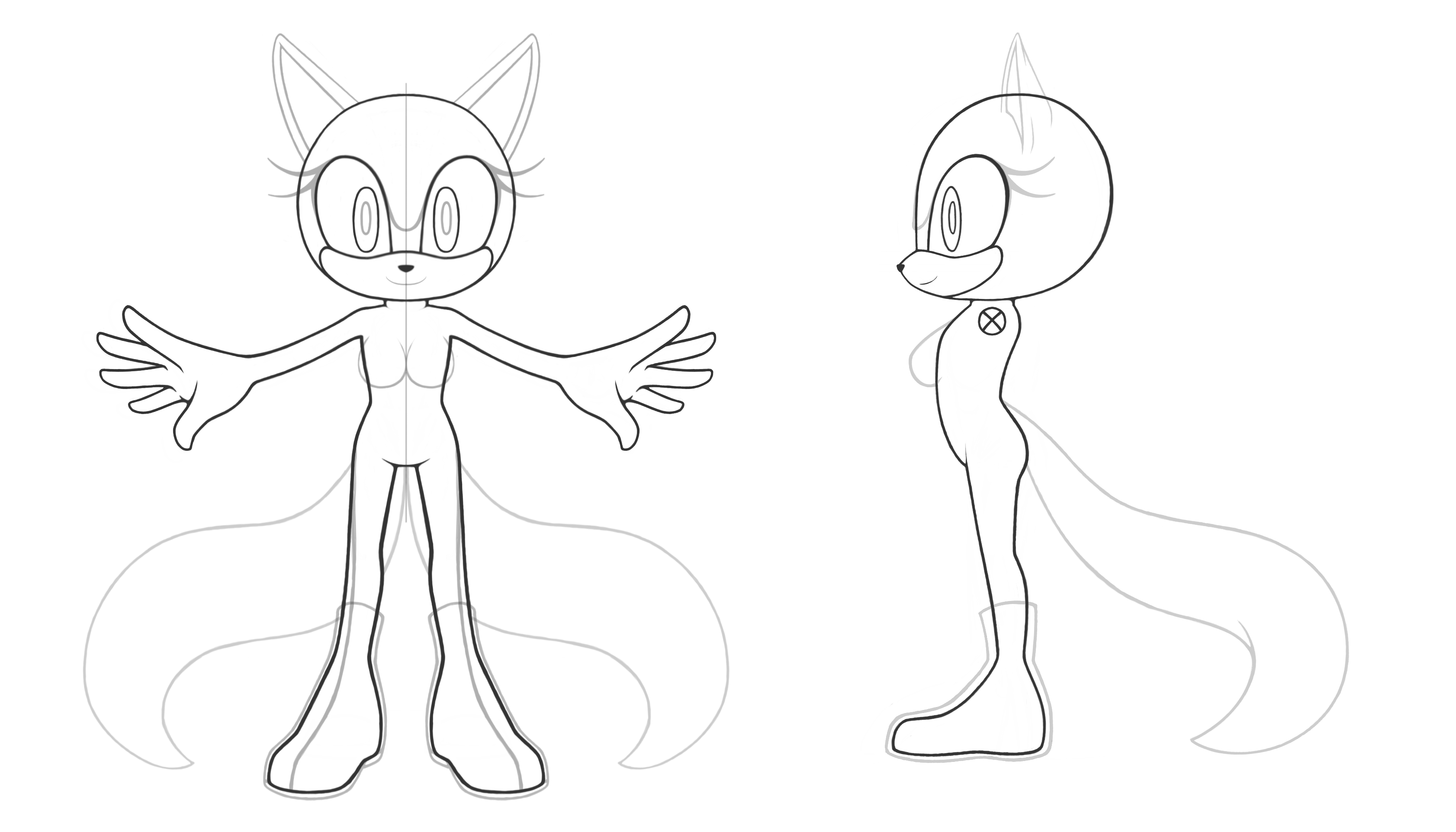 Sonic Base - Female Reference Sheet WIP