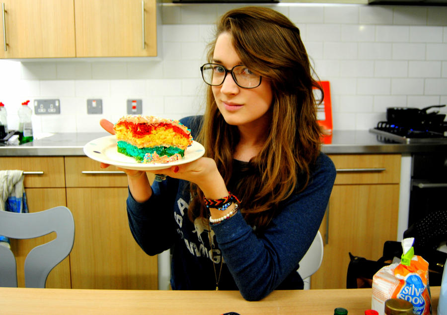 Me and my Rainbow cake